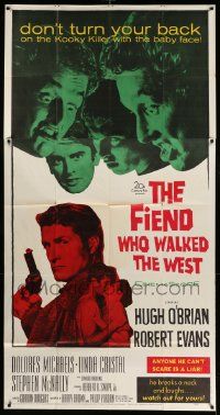 7f259 FIEND WHO WALKED THE WEST 3sh '58 don't turn your back on the killer with the baby face!