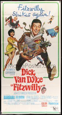 7f260 FITZWILLY 3sh '68 great comic art of Dick Van Dyke & sexy Barbara Feldon by Frank Frazetta!