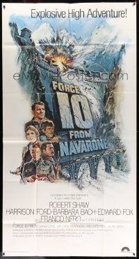 7f266 FORCE 10 FROM NAVARONE 3sh '78 cool artwork of top stars & dam by Brian Bysouth!