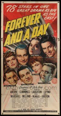 7f267 FOREVER & A DAY 3sh '43 Merle Oberon, Charles Laughton, Ida Lupino & 75 others!