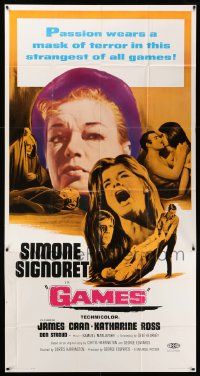 7f280 GAMES 3sh '67 Simone Signoret, James Caan, Katharine Ross, passion wears a mask of terror!