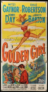 7f292 GOLDEN GIRL 3sh '51 art of sexy Mitzi Gaynor, Dale Robertson & Dennis Day, musical!