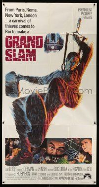 7f297 GRAND SLAM 3sh '68 Robert Hoffman, Janet Leigh, Edward G Robinson, great action art!