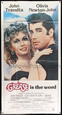7f299 GREASE 3sh '78 close up of John Travolta & Olivia Newton-John in most classic musical!