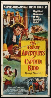 7f300 GREAT ADVENTURES OF CAPTAIN KIDD 3sh '53 pirates, swashbuckling super-serial!