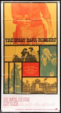 7f301 GREAT BANK ROBBERY int'l 3sh '69 Zero Mostel, Kim Novak, cool western photo montage!