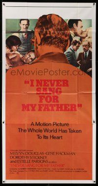 7f335 I NEVER SANG FOR MY FATHER int'l 3sh '70 Melvyn Douglas & Gene Hackman, only artwork poster!