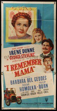 7f336 I REMEMBER MAMA 3sh '48 Irene Dunne, Barbara Bel Geddes, directed by George Stevens!