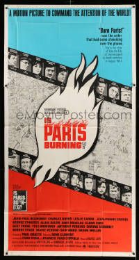 7f342 IS PARIS BURNING 3sh '66 Rene Clement's Paris brule-t-il, World War II all-star cast!