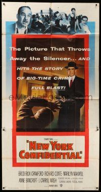 7f412 NEW YORK CONFIDENTIAL 3sh '55 Broderick Crawford, Richard Conte, story of big-time crime!