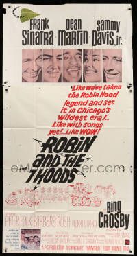 7f460 ROBIN & THE 7 HOODS 3sh '64 Frank Sinatra, Dean Martin, Sammy Davis Jr, Bing Crosby, Rat Pack