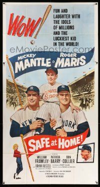 7f468 SAFE AT HOME 3sh '62 Mickey Mantle, Roger Maris, New York Yankees baseball, a grand slam!