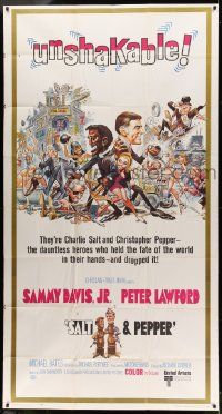 7f469 SALT & PEPPER 3sh '68 great art of Sammy Davis & Peter Lawford by Jack Davis, unshakable!