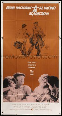 7f474 SCARECROW int'l 3sh '73 art & photo of Gene Hackman with cigar & young Al Pacino!