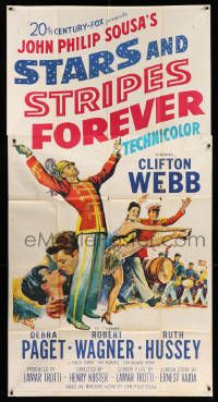 7f499 STARS & STRIPES FOREVER 3sh '53 Clifton Webb as band leader & composer John Philip Sousa!