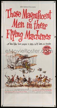 7f525 THOSE MAGNIFICENT MEN IN THEIR FLYING MACHINES 3sh '65 great wacky art of early airplane!