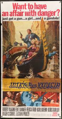 7f547 VENETIAN AFFAIR 3sh '67 McCarthy art of spies Robert Vaughn & sexy Elke Sommer in Venice!