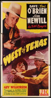 7f559 WEST OF TEXAS 3sh '43 great image of Texas Rangers Dave Tex O'Brien & James Newill!