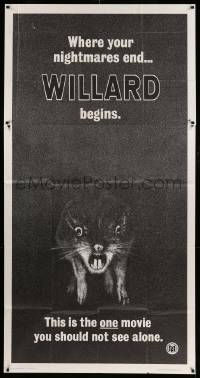 7f567 WILLARD int'l 3sh '71 creepy art of rat, the one movie you should not see alone!