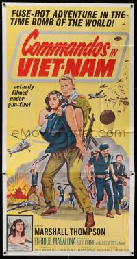 7f572 YANK IN VIET-NAM int'l 3sh '64 Commandos in Viet-Nam, actually filmed under gun-fire!