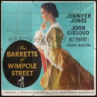 7f008 BARRETTS OF WIMPOLE STREET 6sh '57 full art of pretty Jennifer Jones as Elizabeth Browning!