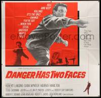 7f021 DANGER HAS TWO FACES 6sh '67 Robert Lansing couldn't die because he stole a dead man's face!