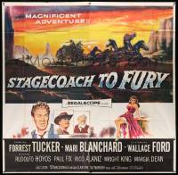7f101 STAGECOACH TO FURY 6sh '56 Marie Blanchard & Forrest Tucker in magnificent adventure!