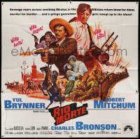 7f117 VILLA RIDES 6sh '68 art of Yul Brynner as Pancho & Robert Mitchum, Sam Peckinpah