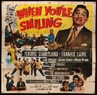 7f122 WHEN YOU'RE SMILING 6sh '50 huge close up of Frankie Laine in his first acting-singing role!