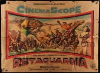 7f584 COMMAND Argentinean 43x58 '54 cool art montage of the American frontier in CinemaScope!