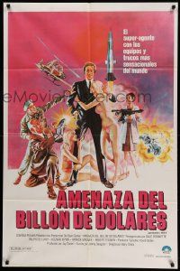 7f654 BILLION DOLLAR THREAT Argentinean '79 great art of spy Dale Robinette & sexy blondes!