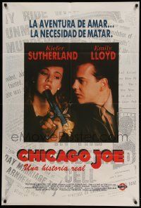 7f676 CHICAGO JOE & THE SHOWGIRL Argentinean '90 Keifer Sutherland pointing gun at Emily Lloyd!