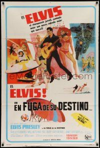 7f682 CLAMBAKE Argentinean '68 Elvis Presley in speed boat with sexy babes, rock & roll, different!