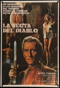 7f701 DEVIL'S MEN Argentinean '76 Land of the Minotaur, Peter Cushing, sexy Luan Peters!