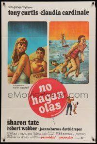 7f707 DON'T MAKE WAVES Argentinean '67 Tony Curtis with super sexy Sharon Tate & Claudia Cardinale!