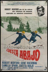 7f708 DOWNHILL RACER Argentinean '69 Robert Redford, cool different skiing image!