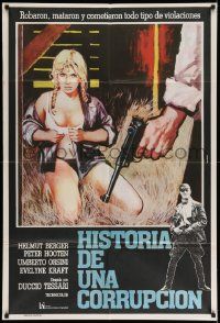 7f731 FIFTH COMMANDMENT Argentinean '78 different art of sexy blonde undressing at gunpoint!