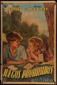7f735 FORBIDDEN GAMES Argentinean '54 Rene Clement's Jeux Interdits, Melson art of kids in WWII!