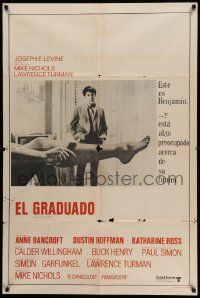7f753 GRADUATE Argentinean '68 classic image of Dustin Hoffman & Anne Bancroft's sexy leg!