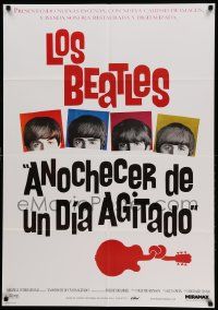7f763 HARD DAY'S NIGHT DS Argentinean R99 great image of The Beatles, rock 'n' roll comedy classic!