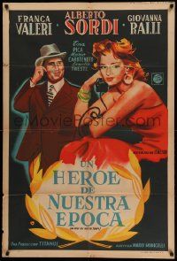 7f769 HERO OF OUR TIMES Argentinean '55 Alberto Sordi , sexy Valeri, directed by Mario Monicelli!