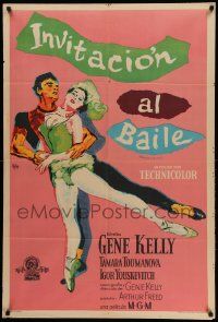 7f787 INVITATION TO THE DANCE Argentinean '56 Melson art of Gene Kelly dancing with Toumanova!