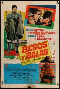7f809 KISS KISS...BANG BANG Argentinean '66 full-length spy Giuliano Gemma pointing gun!