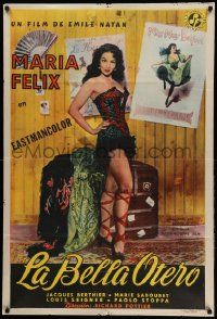7f811 LA BELLA OTERO Argentinean '54 full-length sexy showgirl Maria Felix in fishnet stockings!