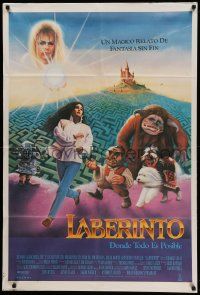 7f819 LABYRINTH Argentinean '86 Jim Henson, Cliff Miller art of David Bowie & Jennifer Connelly!