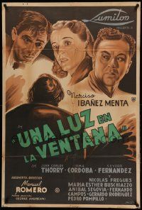 7f828 LIGHT IN THE WINDOW Argentinean '42 Manuel Romero's Una luz en la vantana, art of top cast!