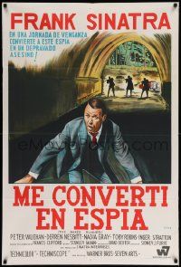 7f859 NAKED RUNNER Argentinean '67 different art of Frank Sinatra running from men in tunnel!