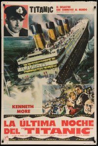 7f867 NIGHT TO REMEMBER Argentinean '59 English Titanic biography, art of the famous tragedy!