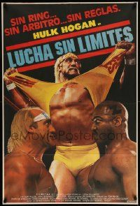 7f870 NO HOLDS BARRED Argentinean '89 pumped wrestler Hulk Hogan tearing his shirt off!