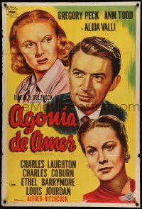 7f887 PARADINE CASE Argentinean '54 Alfred Hitchcock, art of Gregory Peck, Ann Todd & Alida Valli!